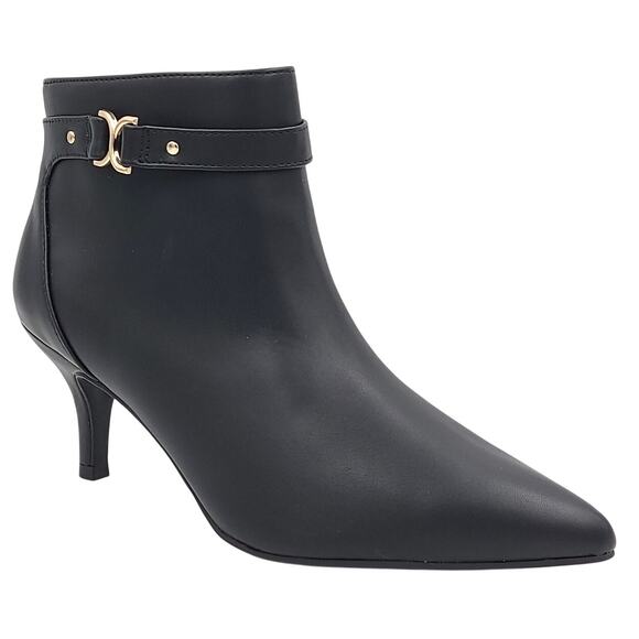 Charter Club Women Ulyssa Kitten Heel Ankle Booties Size US 8M Black PU - Picture 1 of 5